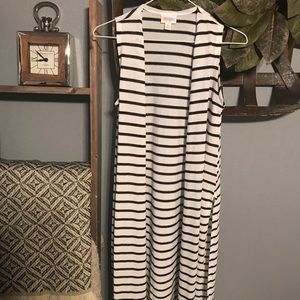 Black and white striped Joy Vest
